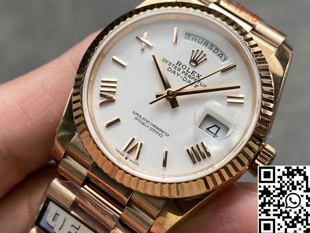 Steel Date Day Rose White M128235 Factory 36mm QF Gold Tungsten v5 Dial Rolex 0319